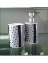 Coppia dispenser+bicchiere portapennelli/spazzolini Stelle blu notte