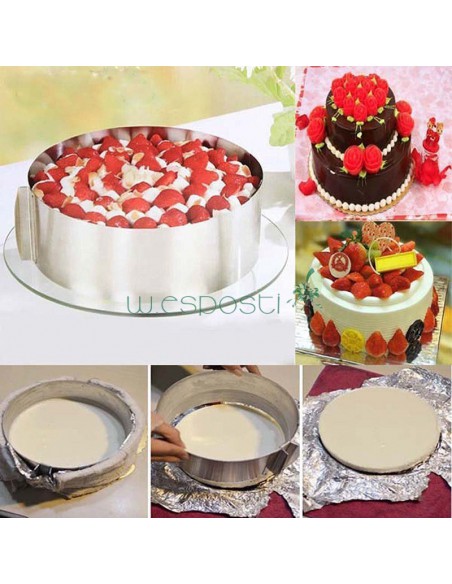 Anello a diametro variabile da 16 a 30 cm , in acciaio inox - Gefu