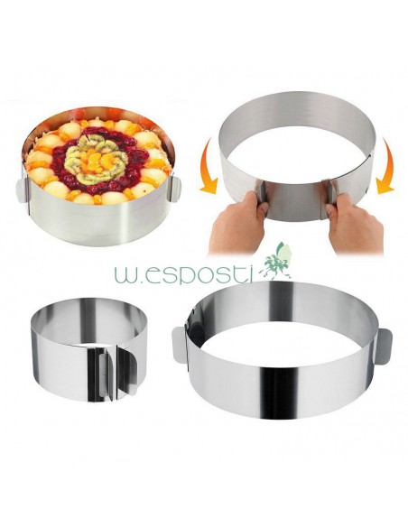 Anello a diametro variabile da 16 a 30 cm , in acciaio inox - Gefu