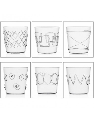 Bicchieri da acqua/bibita Lollipop in vetro borosilicato di Galbiati