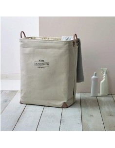 Portabiancheria con sacco rimovibile e lavabile , manici in pelle