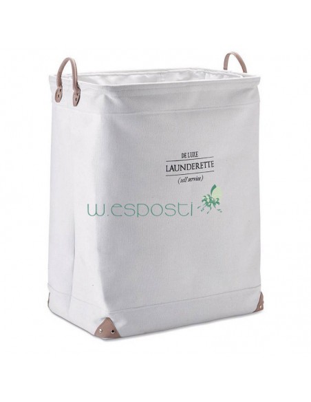Portabiancheria con sacco rimovibile e lavabile , manici in pelle