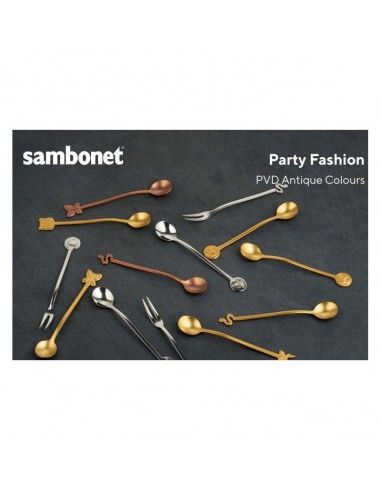 Set 4 cucchiaini Party Oriental Antique in acciaio Sambonet