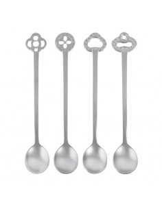 Set 4 cucchiaini Party Oriental Antique in acciaio Sambonet