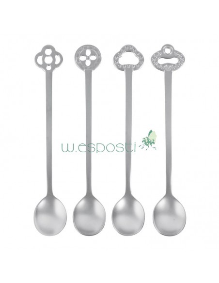 Set 4 cucchiaini Party Oriental Antique in acciaio Sambonet