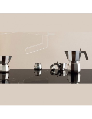 Caffettiere alluminio Alessi Moka design David Copperfield