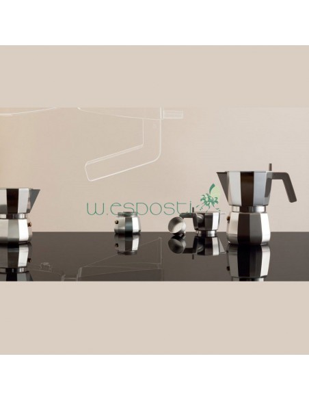Caffettiere alluminio Alessi Moka design David Copperfield