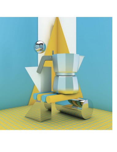 Caffettiere alluminio Alessi Moka design David Copperfield