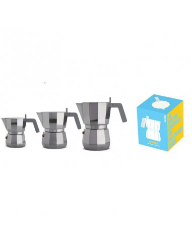 Caffettiere alluminio Alessi Moka design David Copperfield