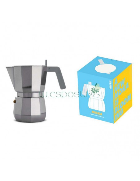 Caffettiere alluminio Alessi Moka design David Copperfield