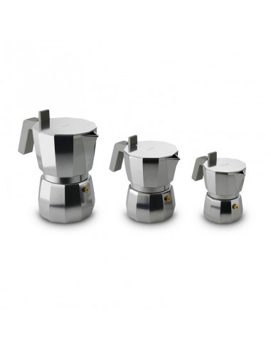 Caffettiere alluminio Alessi Moka design David Copperfield