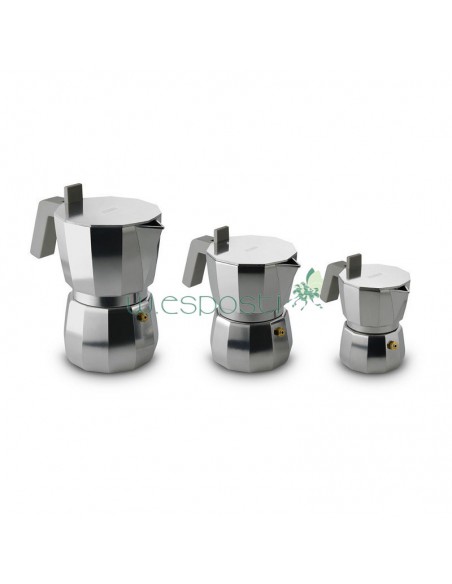 Caffettiere alluminio Alessi Moka design David Copperfield