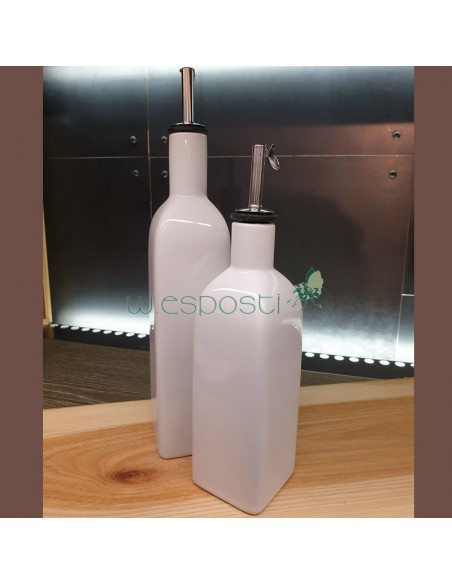 Dosaolio in ceramica bianca 0,35 e 0,50 Lt