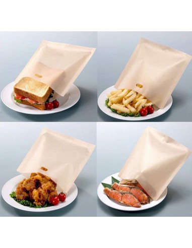 Set 3 sacchetti per toast e panini , antiaderenti , riutilizzabili