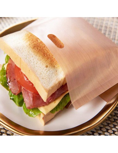 Set 3 sacchetti per toast e panini , antiaderenti , riutilizzabili