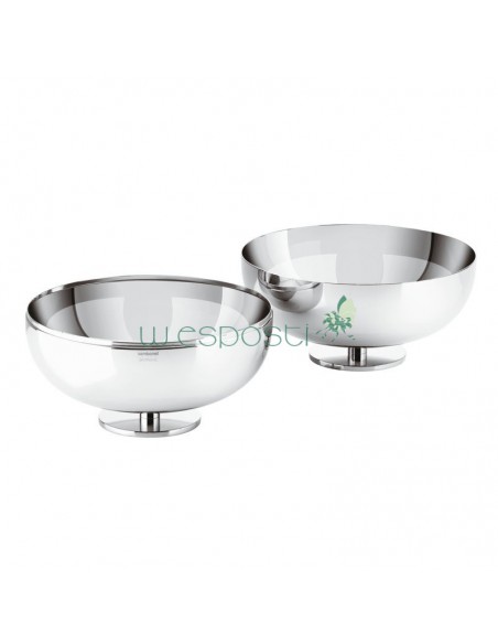 Coppa doppia con piede in acciaio Gio Ponti by Sambonet