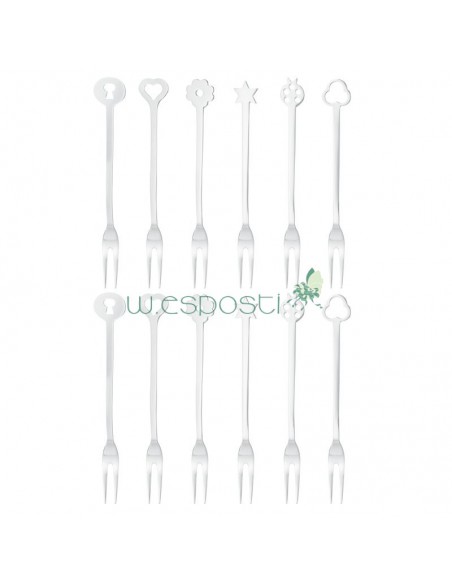 Set forchettine New Living portafortuna Sambonet in acciaio inox