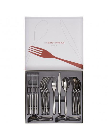 Set posate Sambonet Leaf per 6 persone pz.24