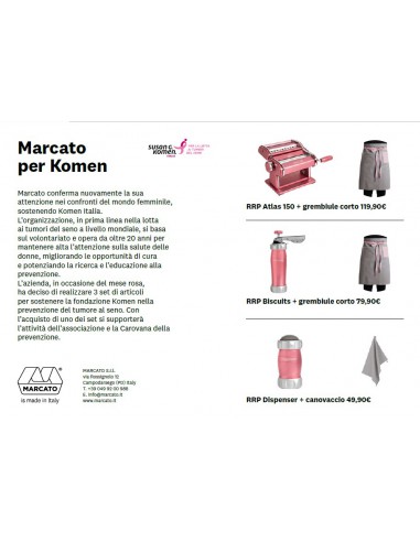 Macchina tira pasta Marcato rosa con grembiule...