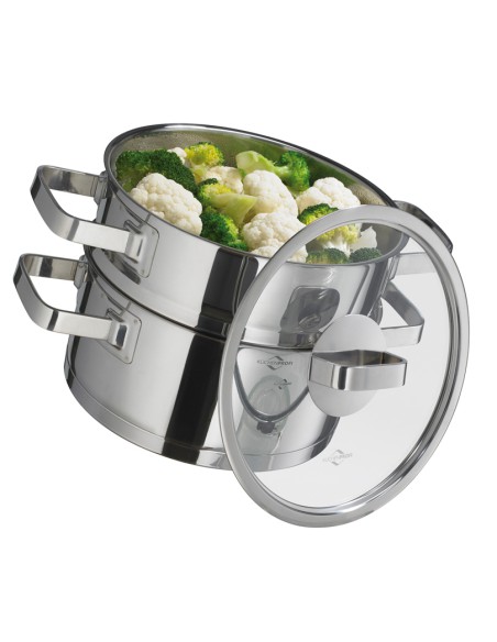 Vaporiera in acciaio induzione e gas cm.20 Kuchenprofi