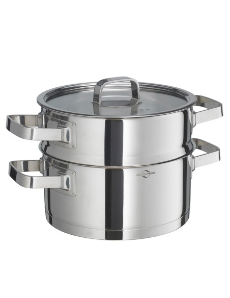 Vaporiera in acciaio induzione e gas cm.20 Kuchenprofi