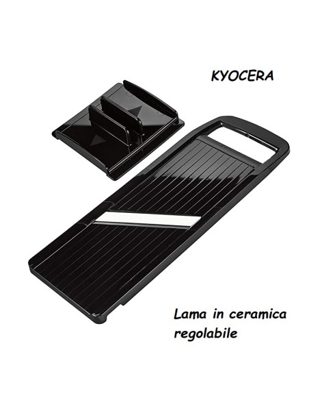 Mandolina affettatrice maxi Kyocera 4 spessori lama in ceramica con salvadita
