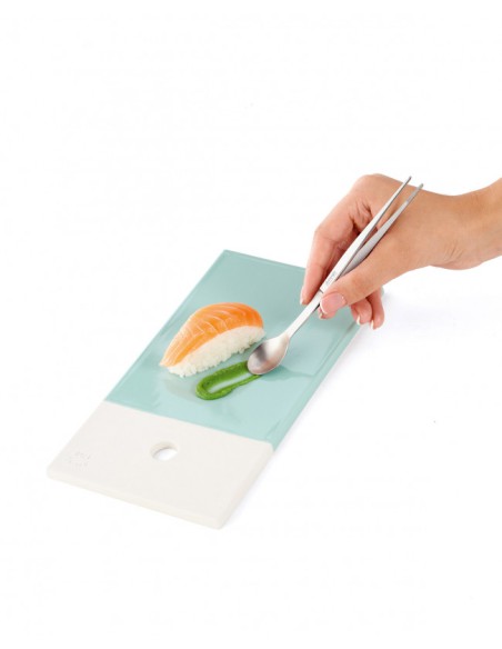 Cucchiaio da assaggio con pinza in acciaio inox - Triangle