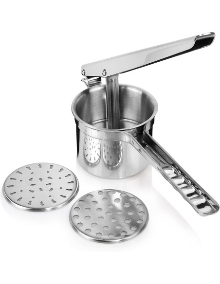 Schiacciapatate in acciaio inox con 3 dischi-anche per passatelli e spatzle