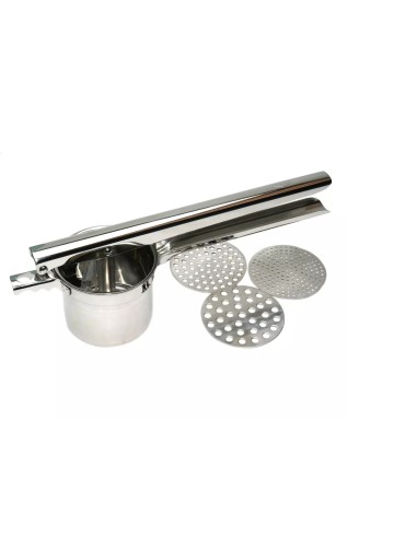 Schiacciapatate in acciaio inox con 3...