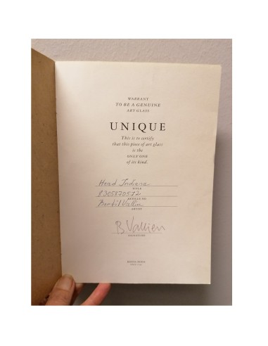 Kosta Boda scultura "Head Indiana" in vetro...