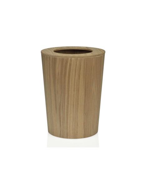 Cestino gettacarte per bagno o scrivania in legno di frassino