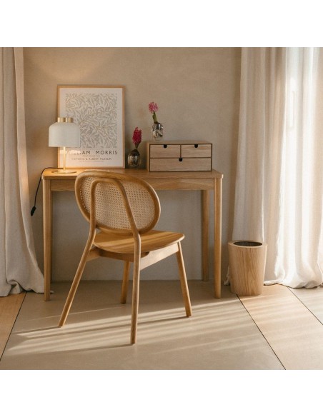 Cestino gettacarte per bagno o scrivania in legno di frassino