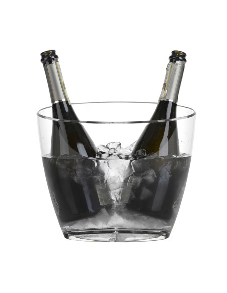 Secchiello ghiaccio per due bottiglie in acrilico con base illumita a led