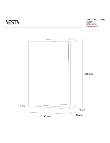 Cornice portafoto girevole in acrilico 19,5x25 cm Lux Vesta