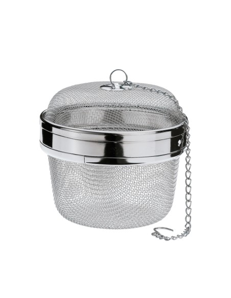 Sfera colino per spezie in acciaio inox a maglie strette