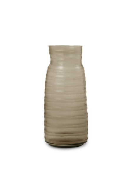 Vaso Mathura alto in vetro grigio fumo-Guaxs