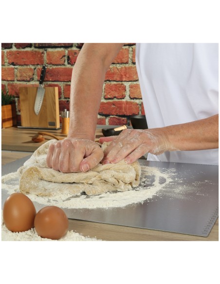 Spianatoia 50x60 per impastare in acciaio inox con scala in cm