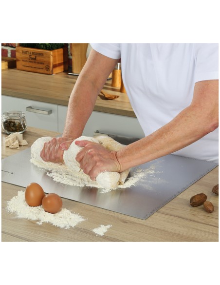 Spianatoia 50x60 per impastare in acciaio inox con scala in cm