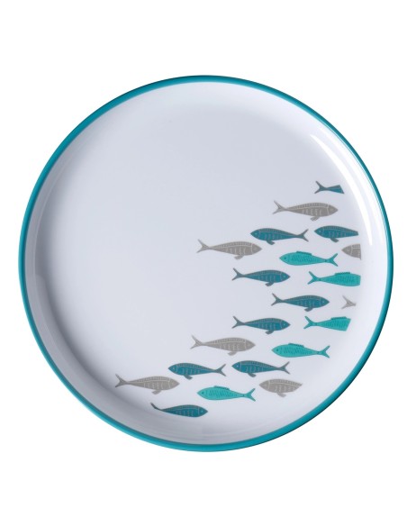 Set piatti in melamina, antiscivolo,per la barca,la casa al mare,il giardino,il camper