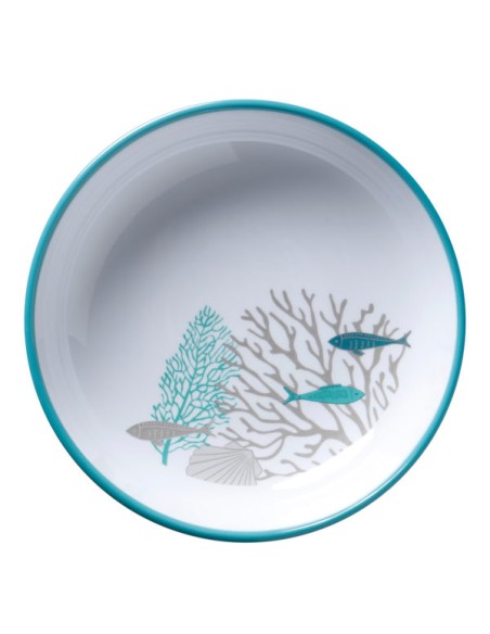 Set piatti in melamina, antiscivolo,per la barca,la casa al mare,il giardino,il camper