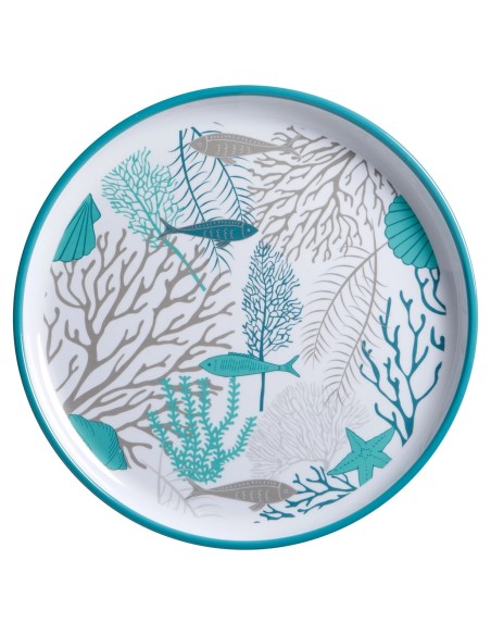 Set piatti in melamina, antiscivolo,per la barca,la casa al mare,il giardino,il camper