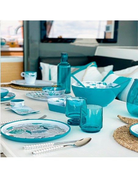 Set piatti in melamina, antiscivolo,per la barca,la casa al mare,il giardino,il camper