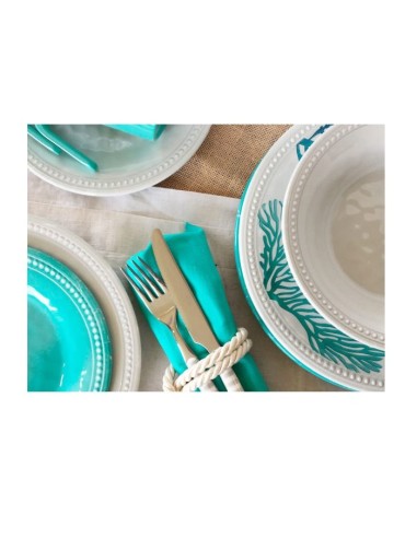 Set piatti CORALLI in melamina per la barca, la...