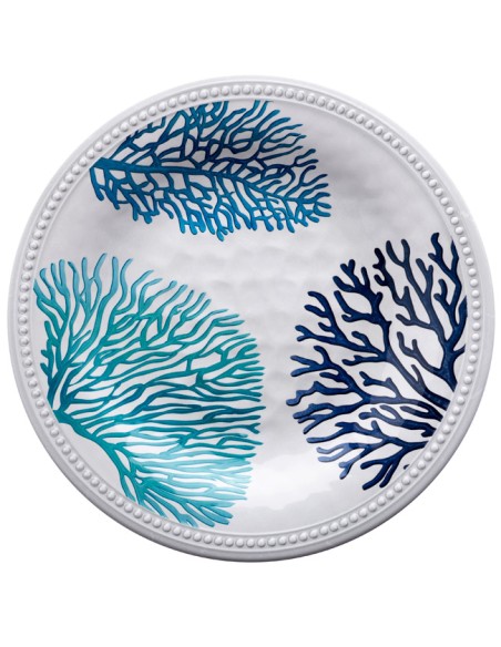 Set piatti CORALLI in melamina per la barca, la casa al mare, il giardino, il camper pz.18