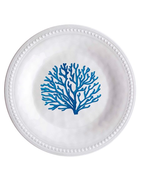 Set piatti CORALLI in melamina per la barca, la casa al mare, il giardino, il camper pz.18