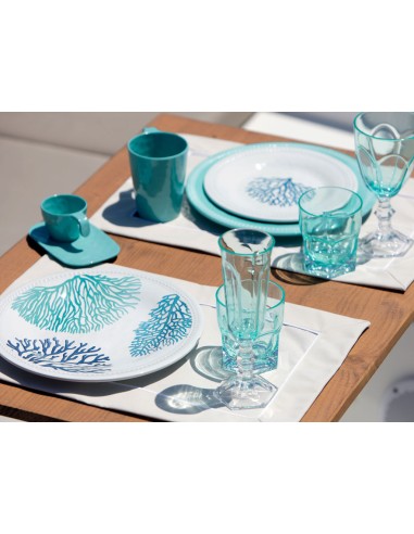 Set piatti CORALLI in melamina per la barca, la...