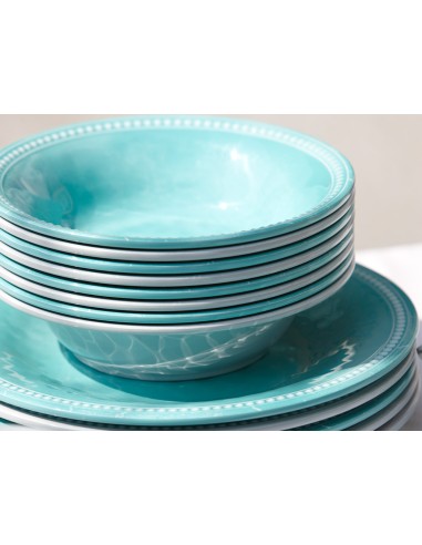 Set piatti CORALLI in melamina per la barca, la...