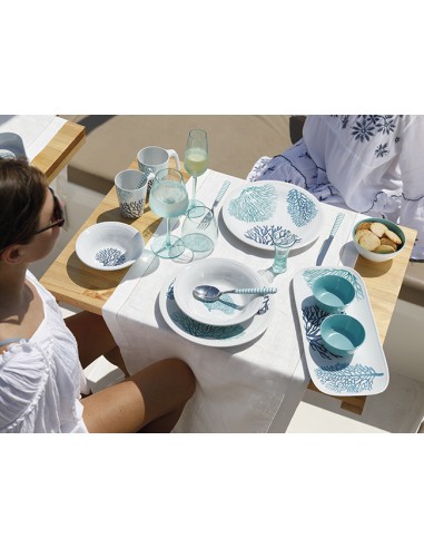 Set piatti CORALLI in melamina per la barca, la...