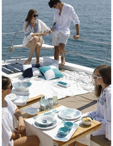 Set piatti CORALLI in melamina per la barca, la...