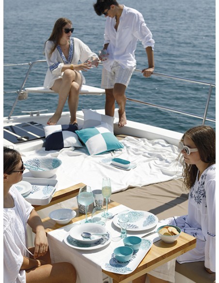 Set piatti CORALLI in melamina per la barca, la casa al mare, il giardino, il camper pz.18